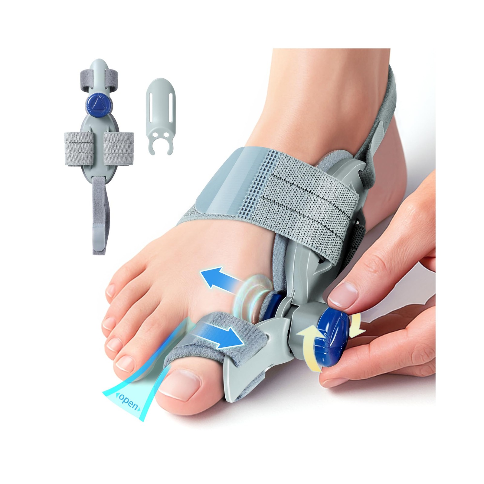Bunion Corrector for Women & Men – Adjustable Big Toe Splint Gray-1PACK