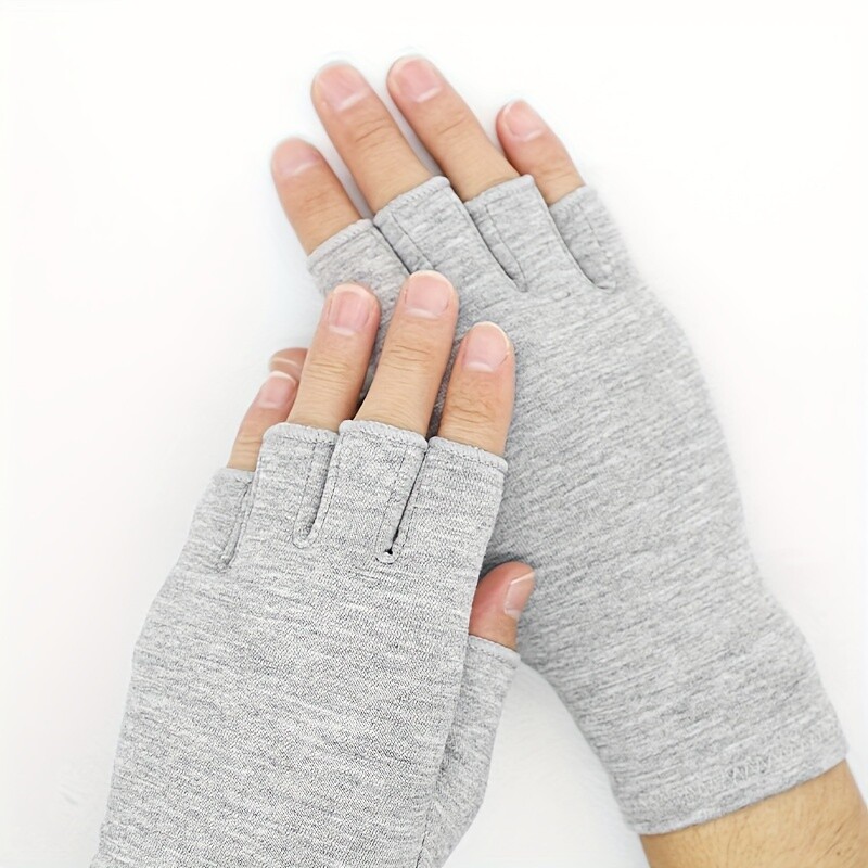 1Pair Bamboo Fiber Compression Gloves for Hand Care Exercise Wrist Brace Support