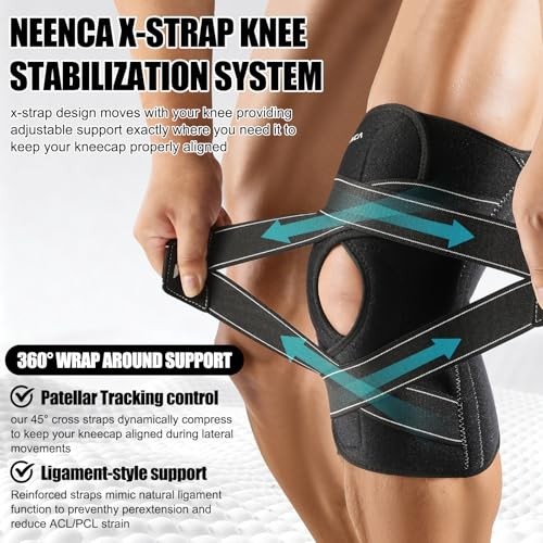 Knee Brace for Women & Men, Compression Knee Support with Medium Black-Single