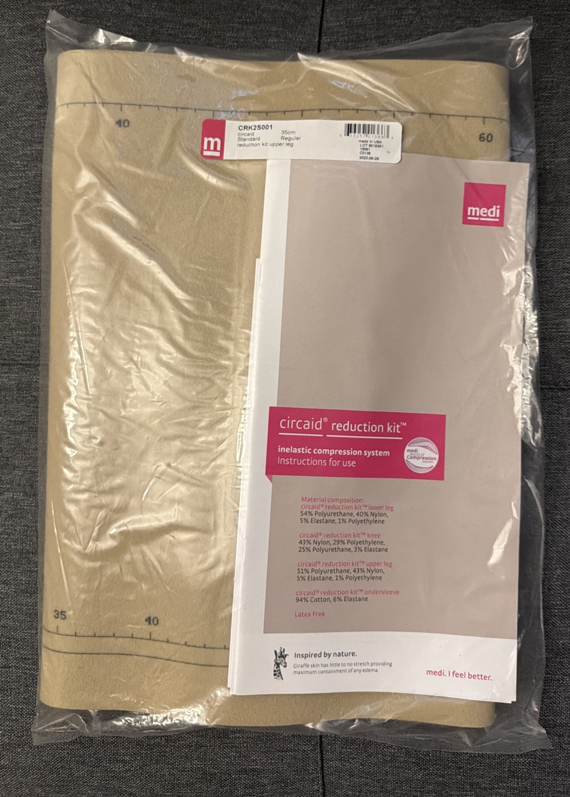 Circaid Upper Leg Regular Reduction Kit Inelastic Compression 35cm CRK2S001