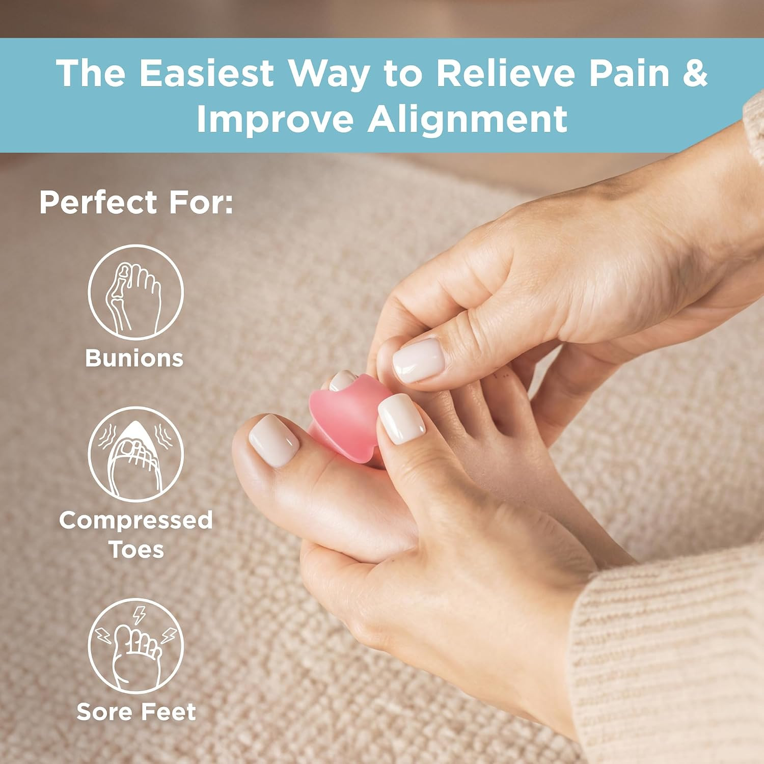 Mind Bodhi Single-Loop Toe Separators 4-Pack: Correcting Bunions and Restoring T