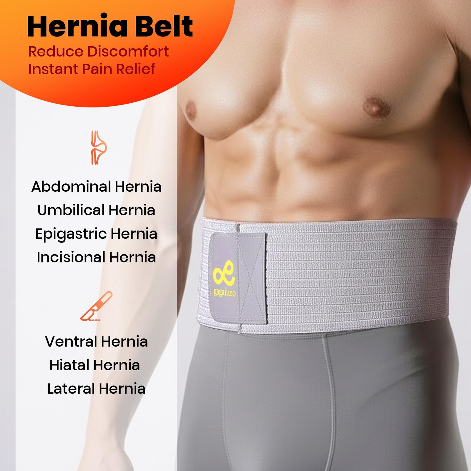 gagaiuco Umbilical Hernia Belt for Men & Women, Abdominal Binder Adjustable T…
