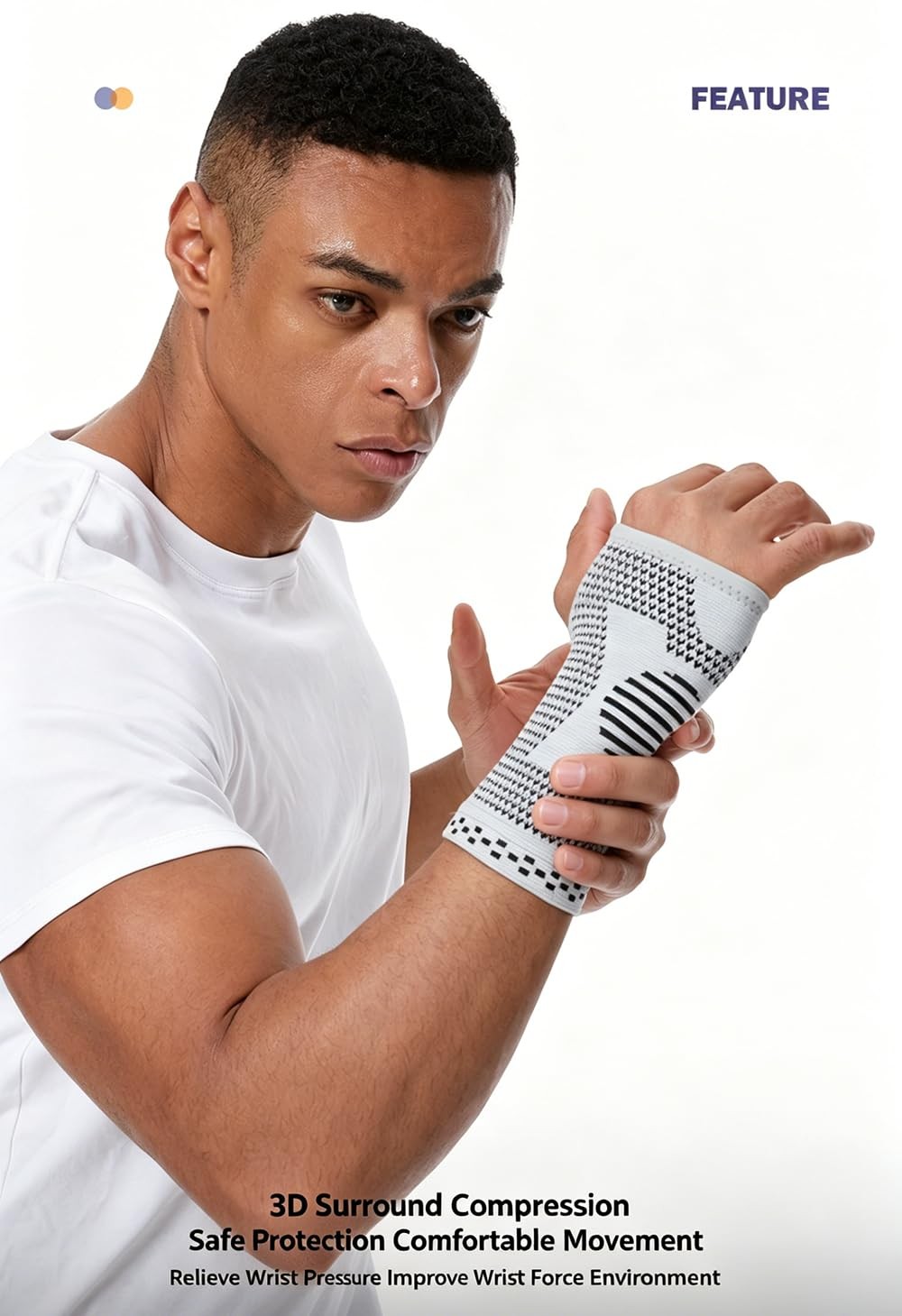 Wrist Compression Sleeves Support, 1 Pair Compression Wrist Sleeve Tendonitis…