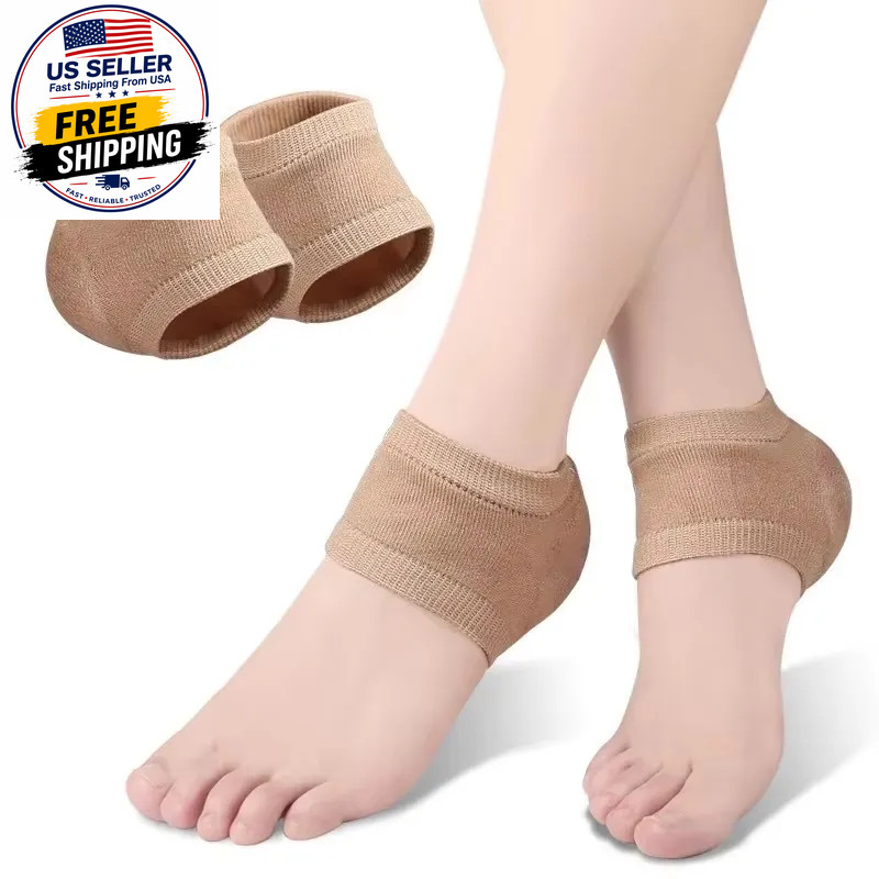 Gel Heel Protector Sleeve Silicone Heel Pads Heel Cups Plantar Fasciitis Support