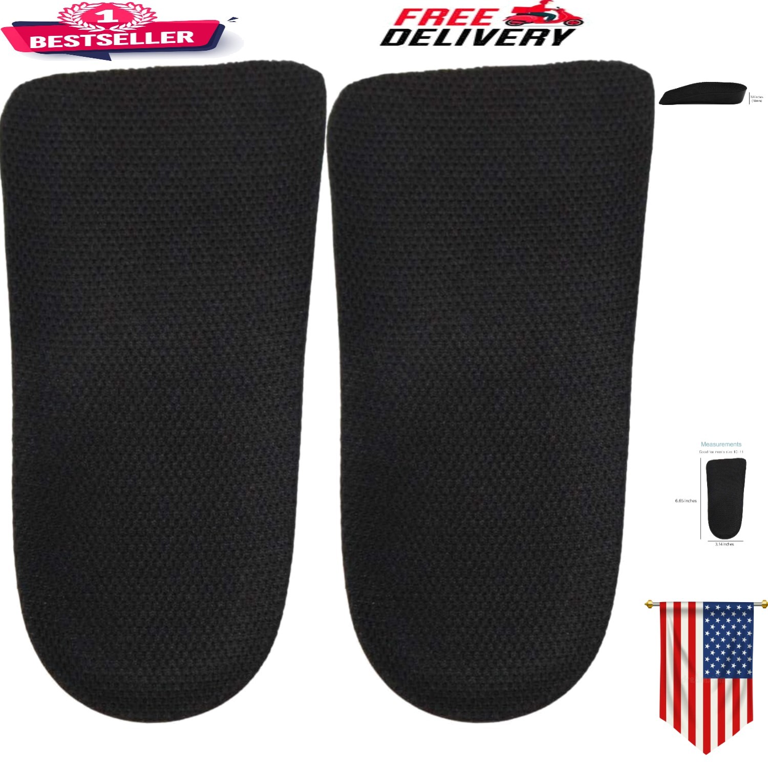 Customizable 3/4 Inch Heel Lifts – Perfect Fit for Leg Length Issues, Pack of 2