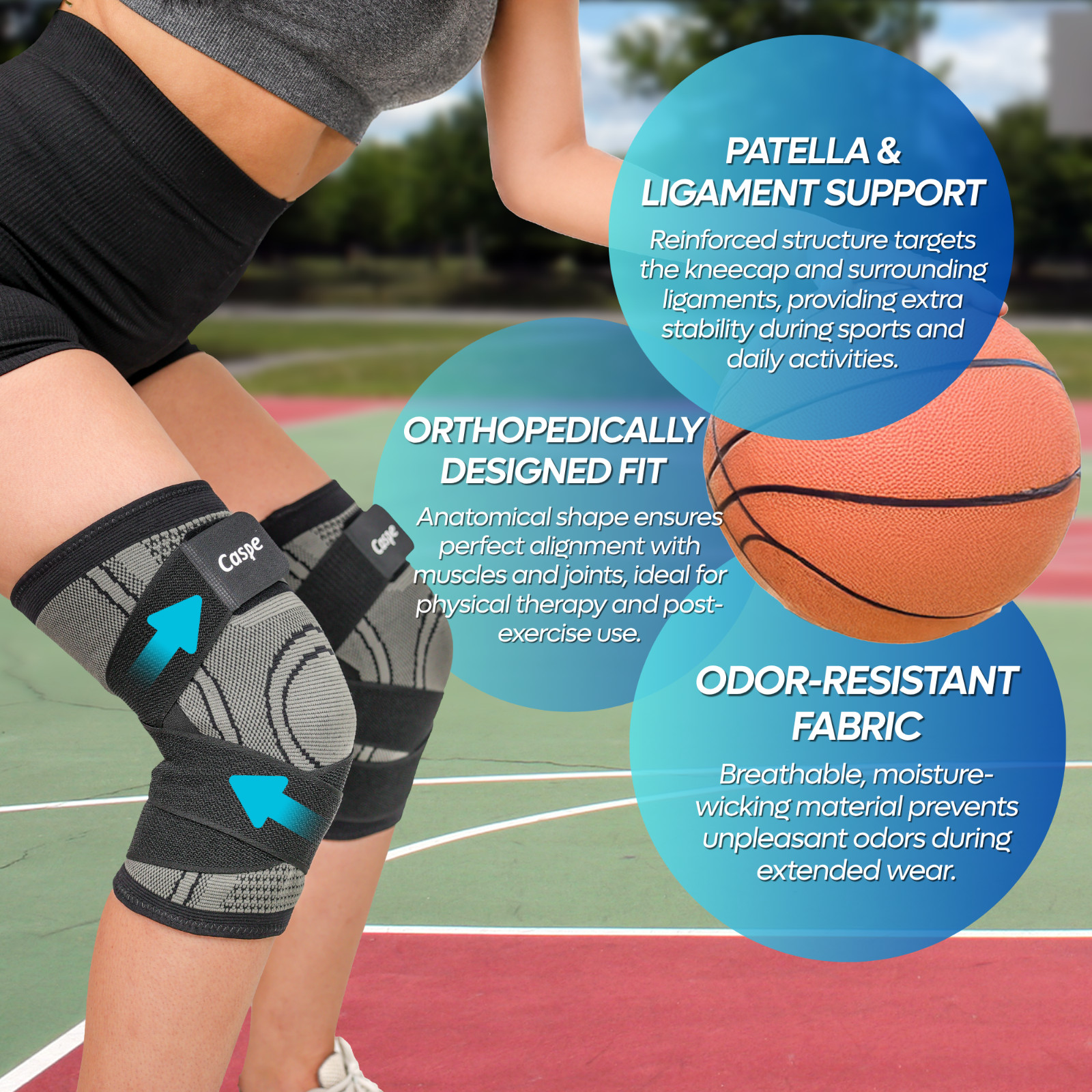 2× Knee Sleeve Compression Brace Support Sport Joint Pain Arthritis Relief Strap