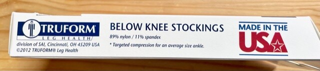 TRUFORM Thrombo-Embolic Deterrent 18mmHg Compression Knee Stocking L Beige NEW
