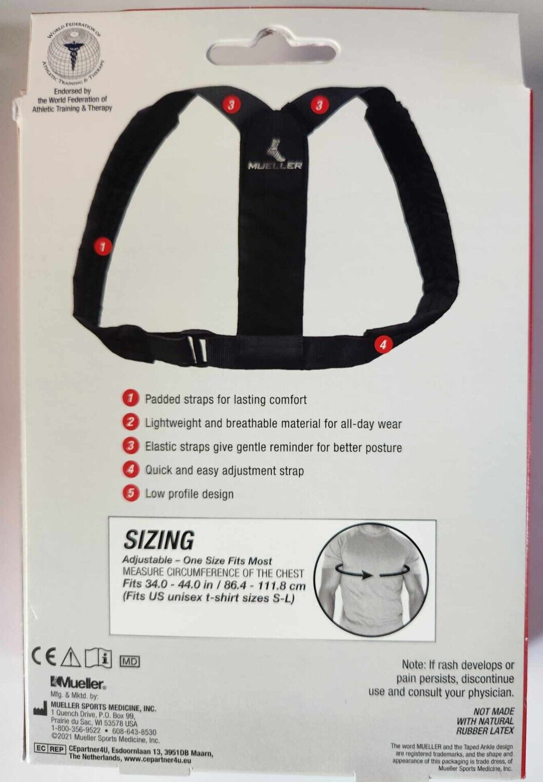 Adjustable Posture Support, Mueller Sports Medicine, 1 Size fits most