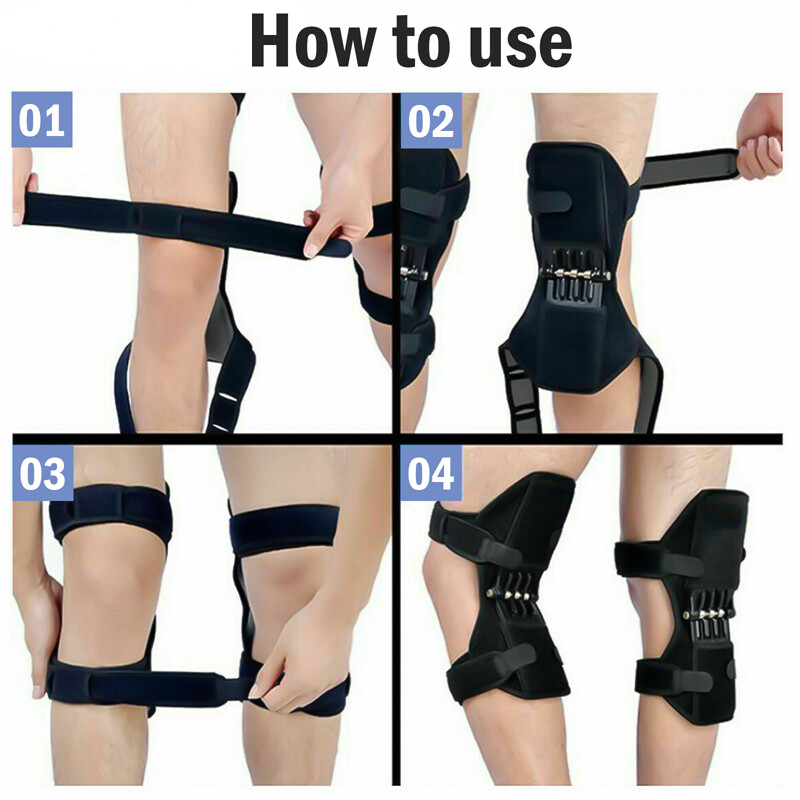 2x Joint Elastic Support Knee Pad Booster Power Spring Force Knee Sport Knee Pad