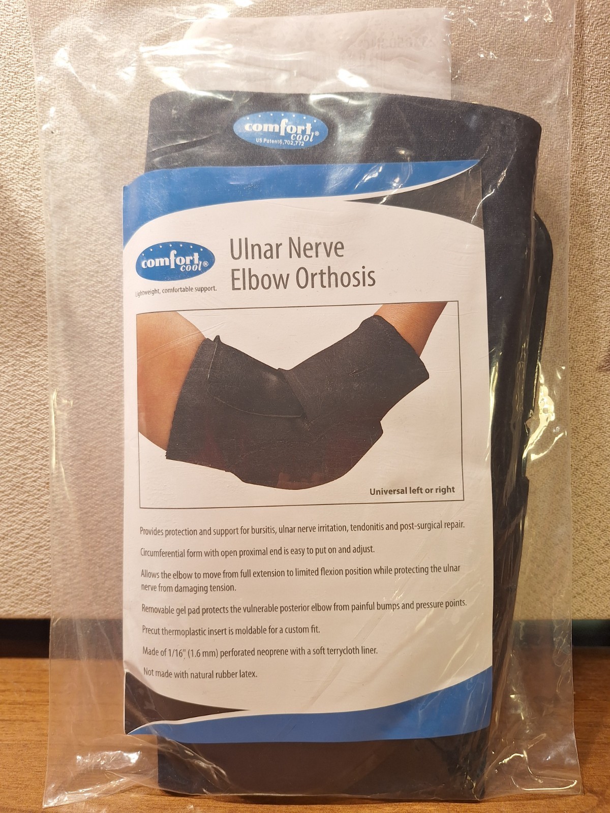 Comfort Cool Ulnar Nerve Elbow Orthosis. Large – Blk. NEW!