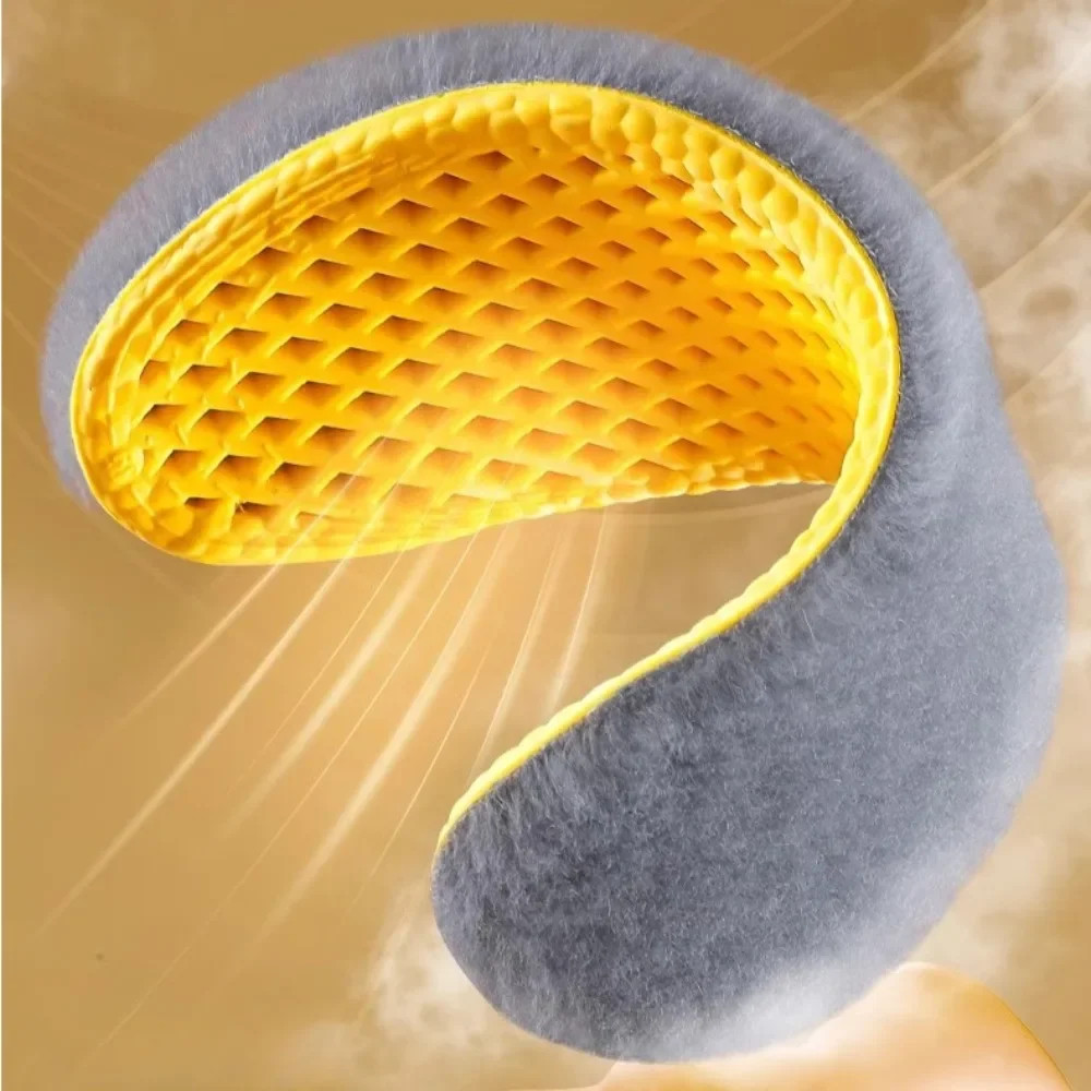 New Plush Warm Insoles for Men and Women Thickened with Plush Ultra Soft Sweat A