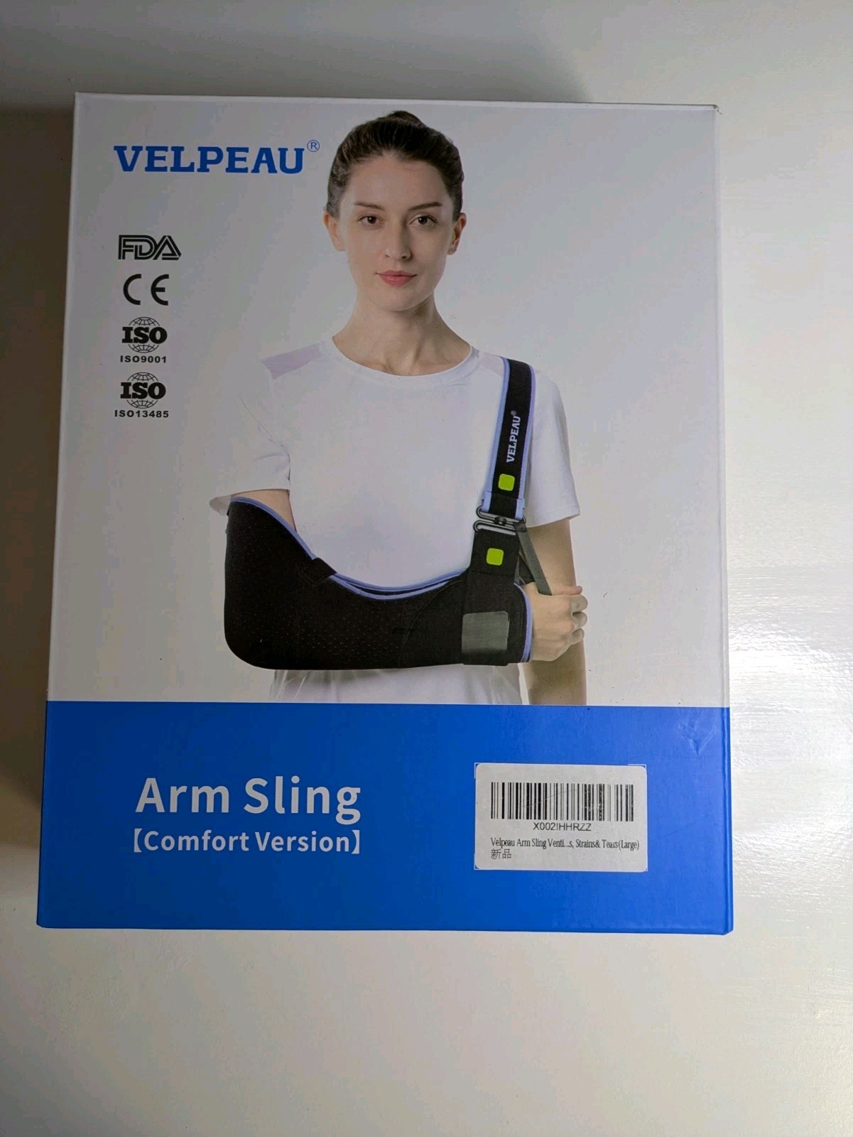 Velpeau Arm Sling Shoulder Immobilizer for Women and Men Left or Right Arm Sz-L