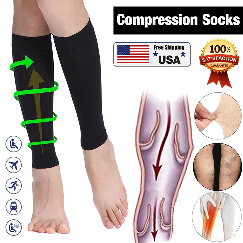 2 Pairs Calf Compression Sleeve for Women Men, Leg Support for Shin Splints Gift