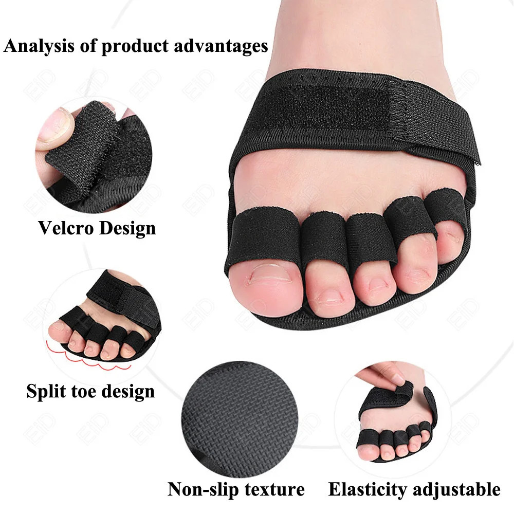 Adjustable Metatarsal Forefoot Pads Half 5 Toe Bunion Sole Forefoot Fabric Pads