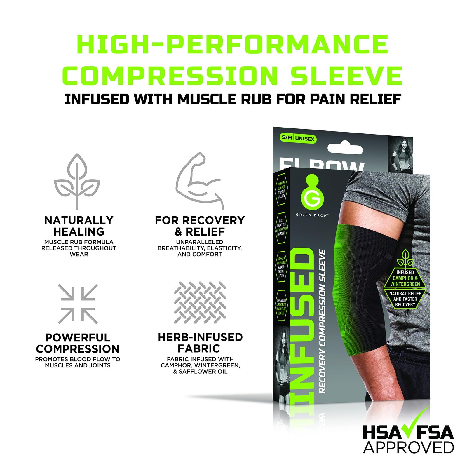 High-Performance Compression Elbow & Calf Sleeve, Brace for Tendonitis, Tenni…