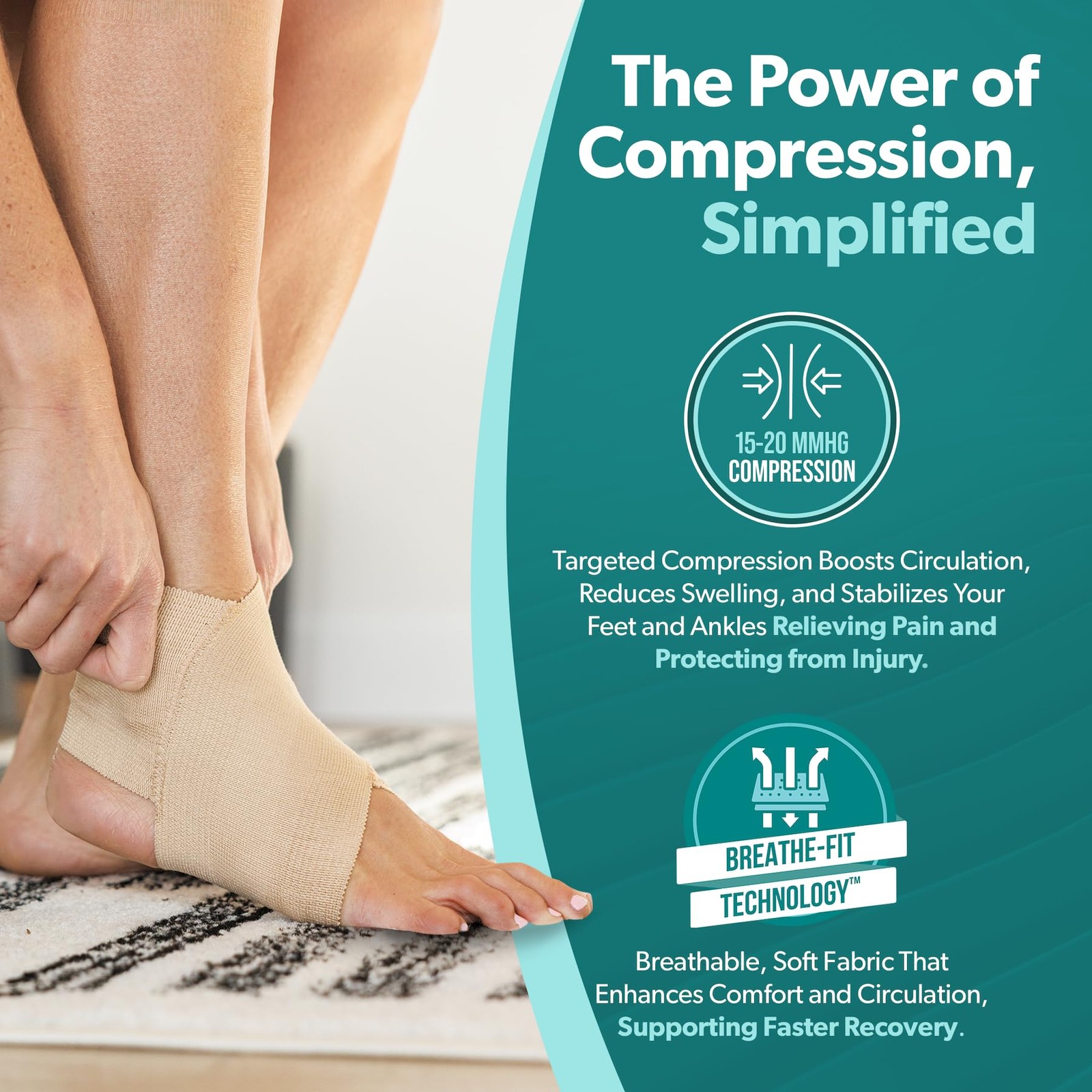 Elastic Ankle Support Brace – Lightweight Slip on Foot and Ankle Compression …