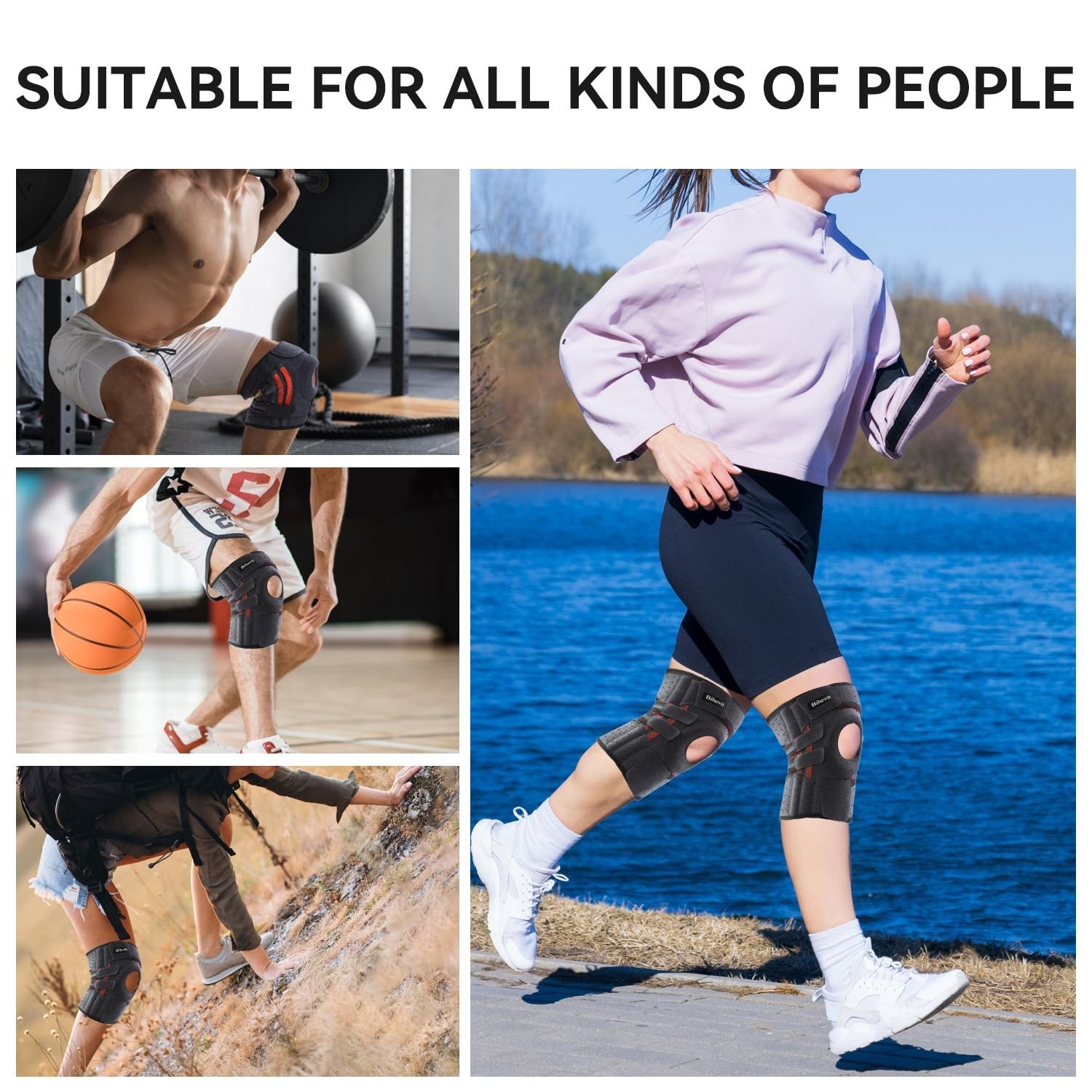 Knee Brace Sleeve Compression Support Joint Pain Arthritis Relief 21-27.5″