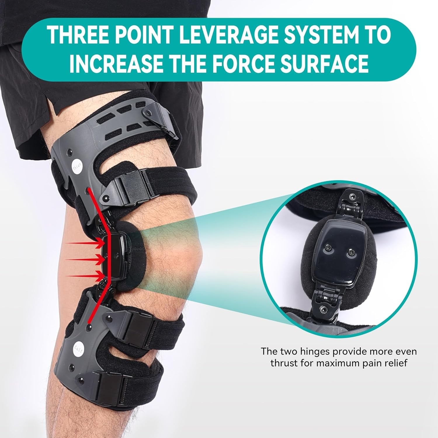 Osteoarthritis OA Knee Brace (Gray/Right) Medial & Lateral Support