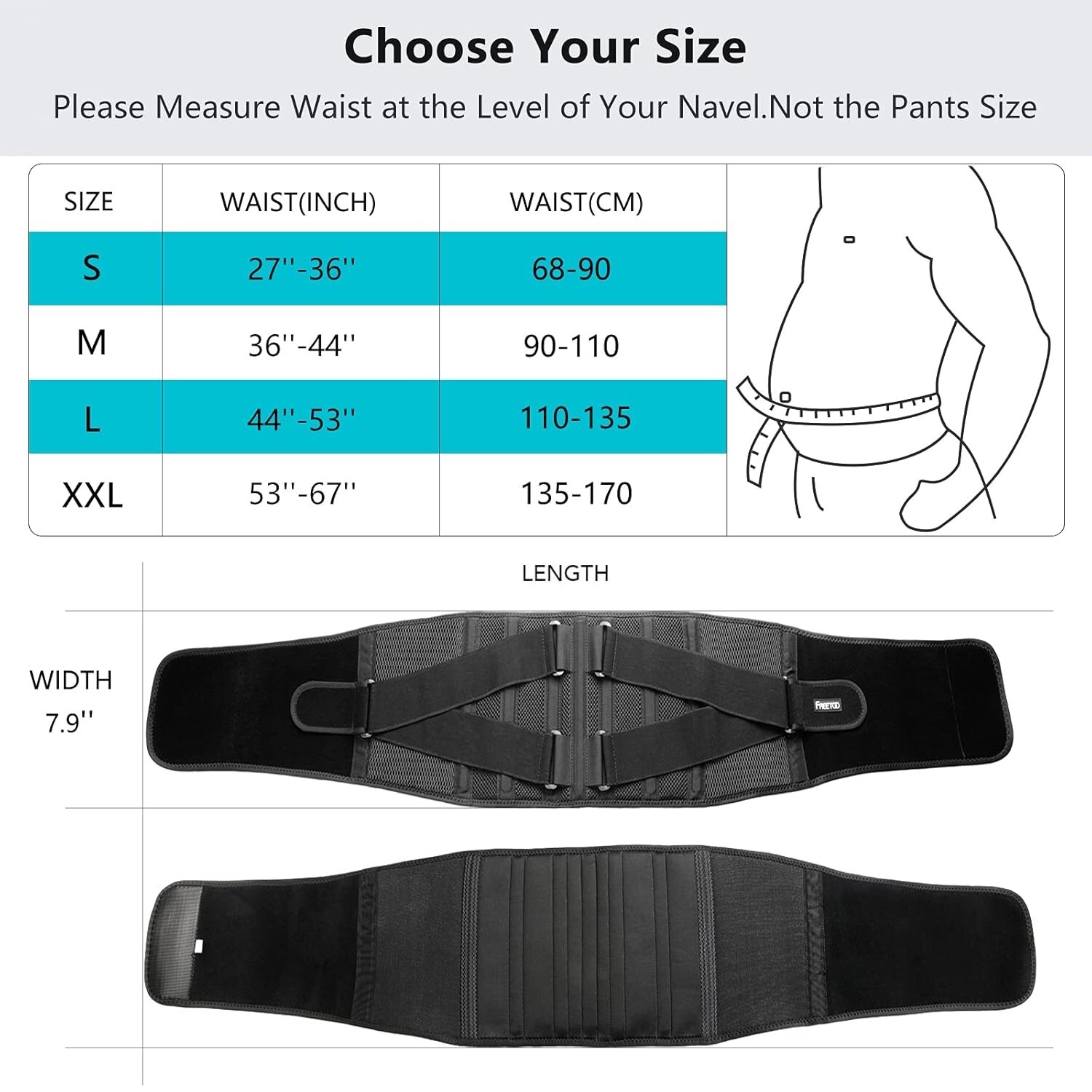 Air Mesh Back Brace for Men Women Lower Back Pain Relief with 7 Stays Anti skid