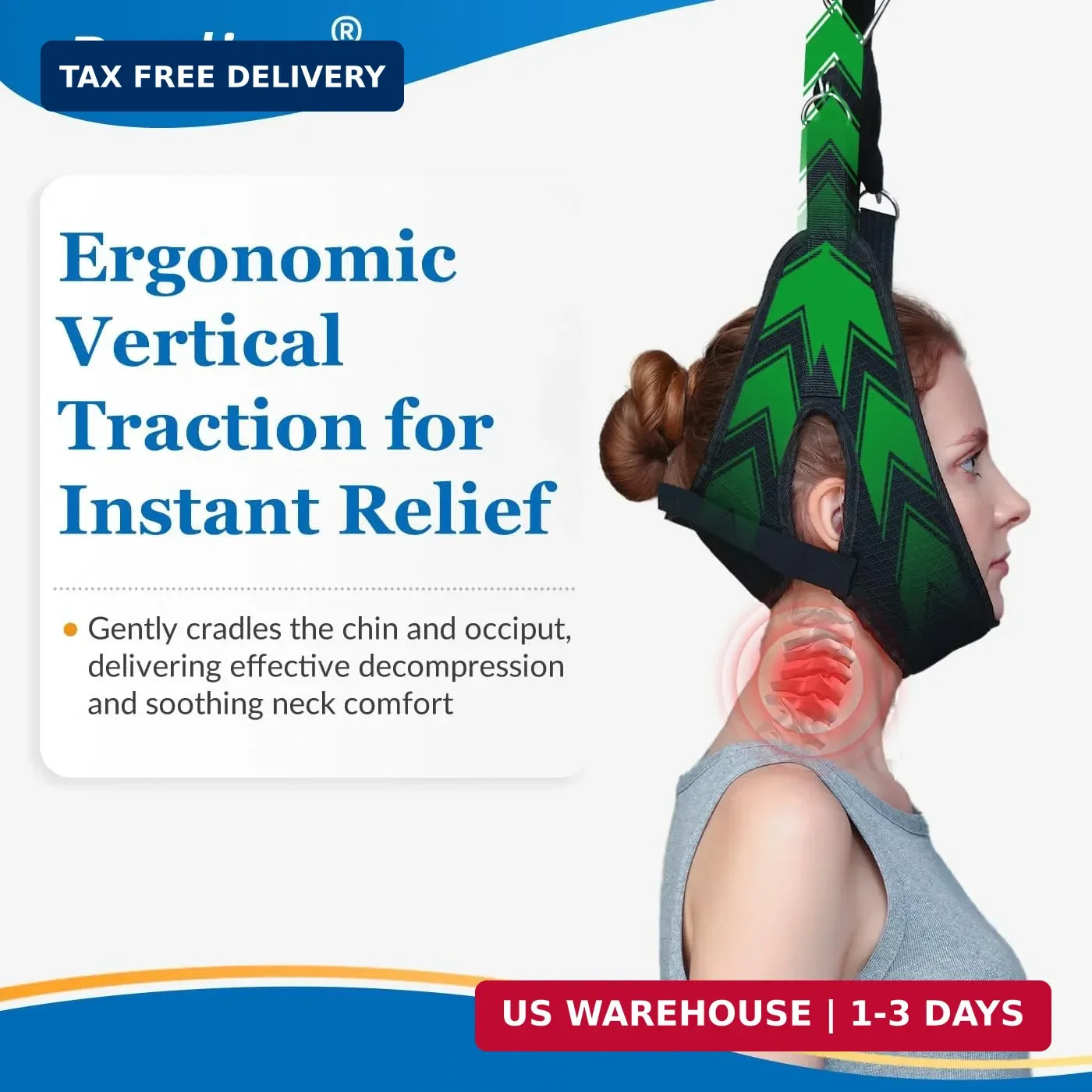 Cervical Neck Traction Device Over the Door – Hanging Neck Stretcher for Cervica