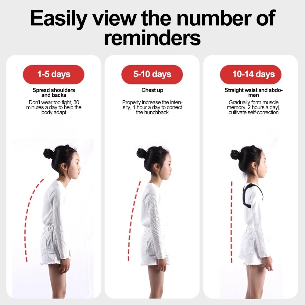 Adjustable Angle Smart Posture Corrector For Adults Children Upper Back Brace