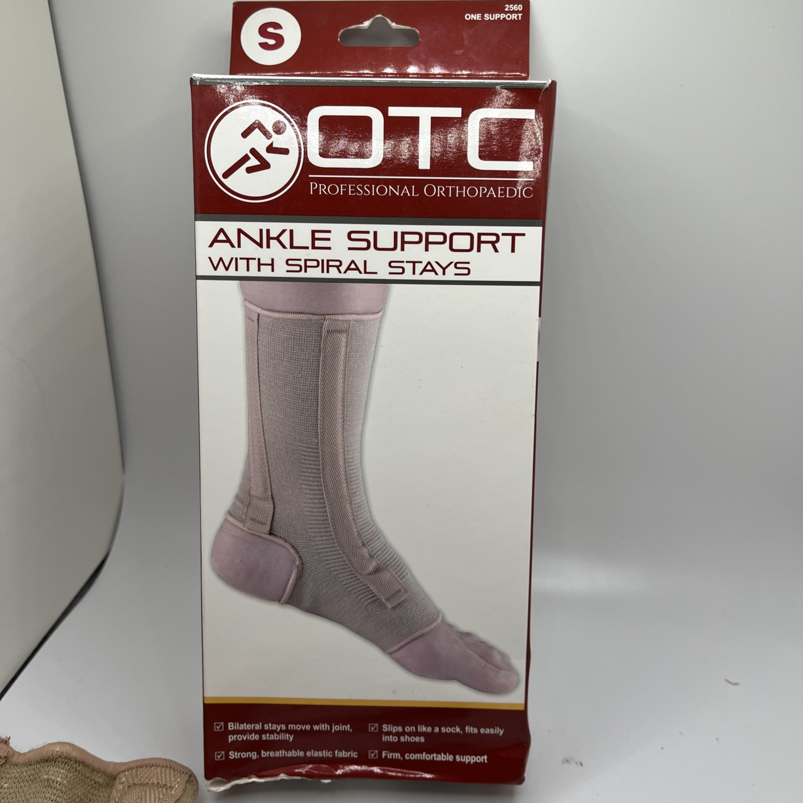 OTC Ankle Support w Spiral Stays Size Small – New Opened Box/Has Box Damage