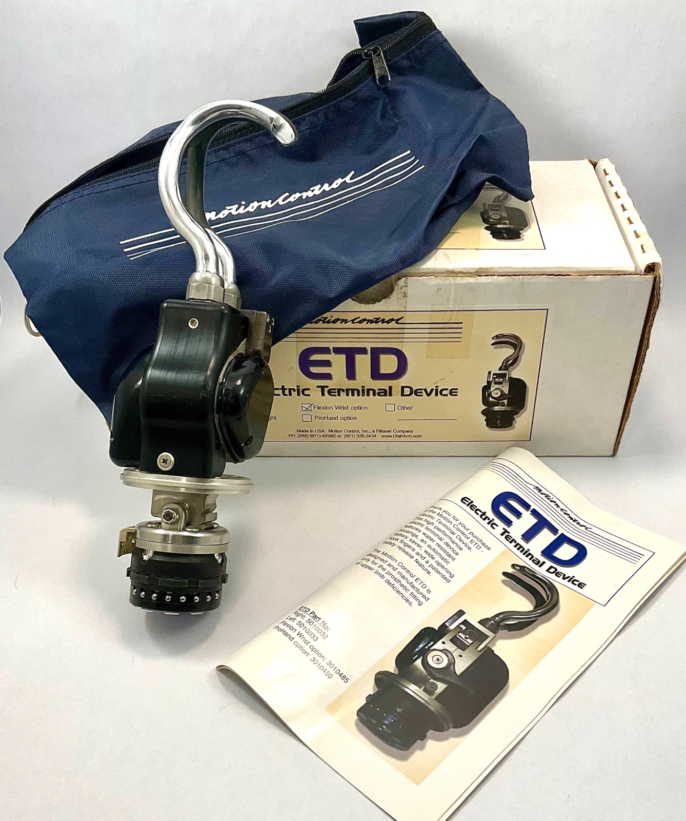 FILLAUER EDT Motion Control Myoelectric Prosthetic Hook Right Hand NIB #909