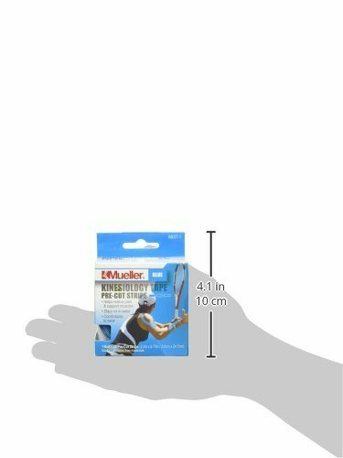 Mueller Sports Medicine Kinesiology Tape Pre-Cut Strips, Blue, 20 Strips 2×9.75