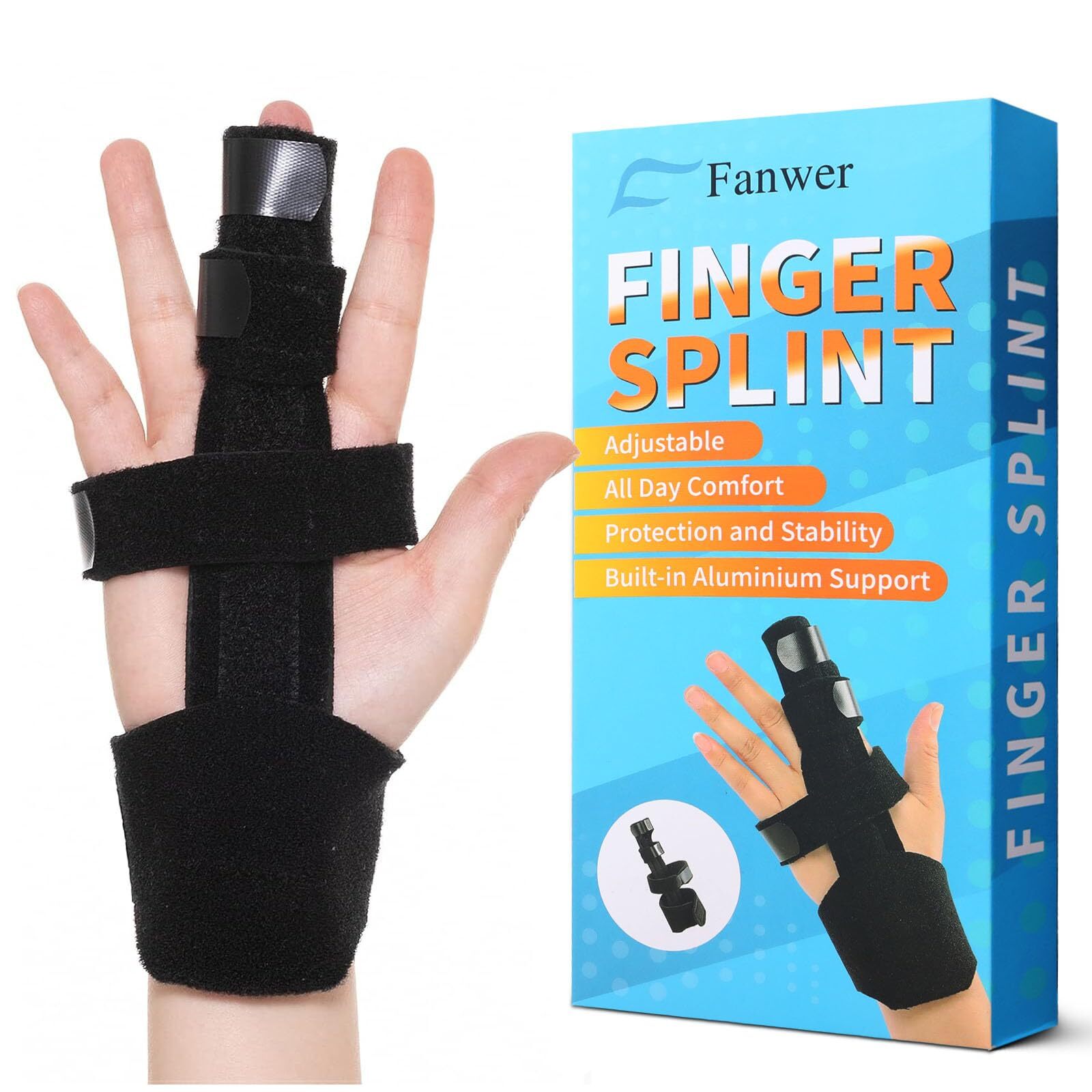 Full Trigger Finger Splint Reversible Middle Finger Extension Splint Right or…