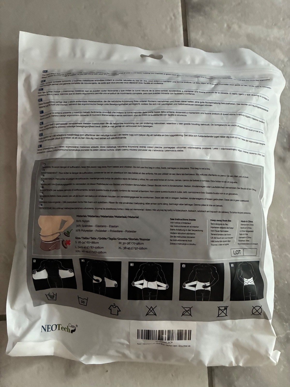 NEOTech care back brace, NEW, medium