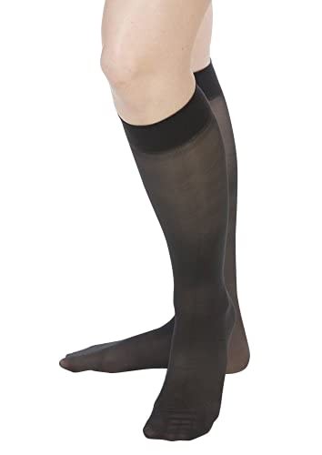 Black Knee High Compression Socks 8 15 mmHg for Circulation and Leg Support
