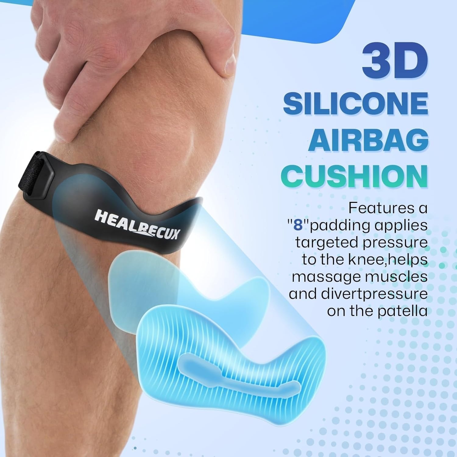 Patella Knee Strap Tendon Support Band for Pain Relief Running Brace Orange