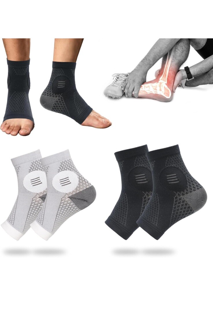 4 Pair Upgraded Neuropathy Socks for Women Men Ankle Compression Sleeve Foot …