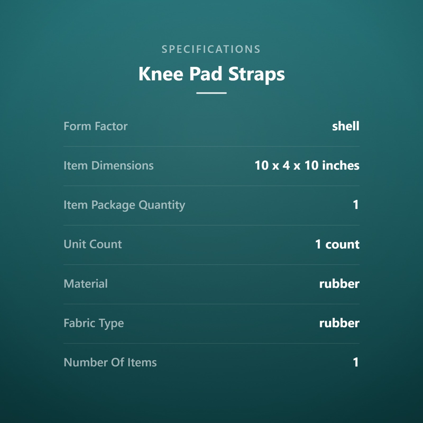 Knee Pad Straps, 4 Sets, Black Rubber | Thermo-plastic rubber, non-slip repla…