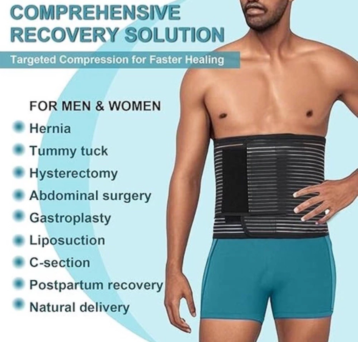 Abdominal Binder~Post Surgery~Postpartum~Compression Support Waist Trainer~SZ L