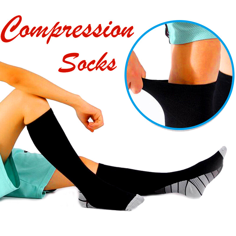 Copper Stretch Compression Socks 20-30mmHg Leg Support Sports Sleeve Men Women
