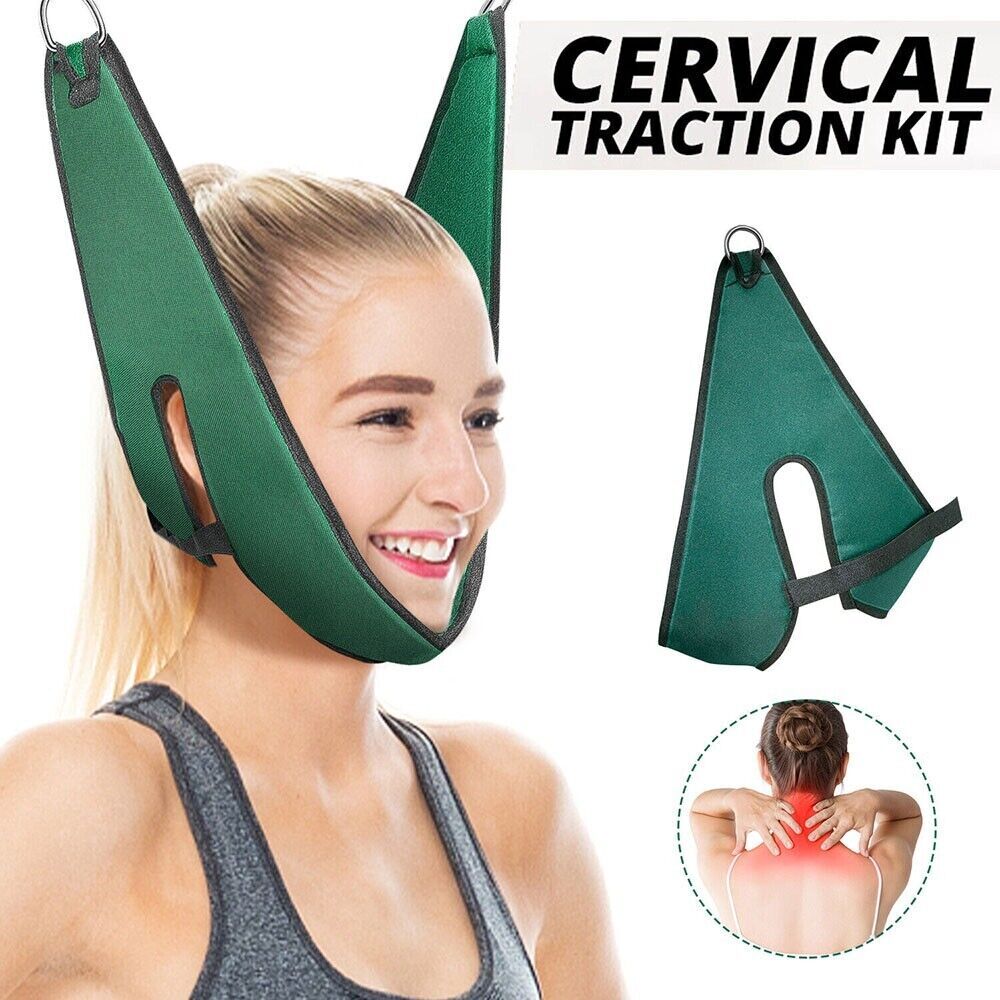 Cervical Neck Traction Device Neck Stretcher Pain Relief Over Door Brace Sleeves