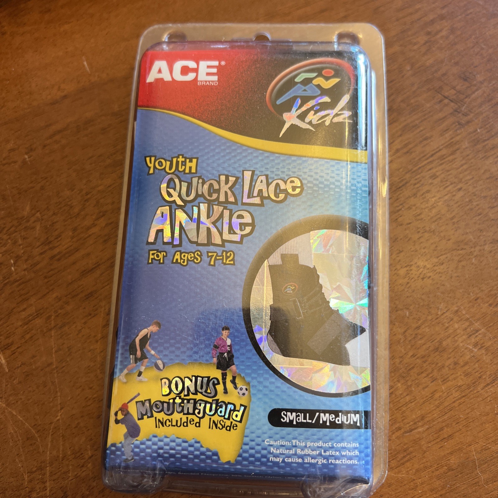 New Ace Adjustable Quick-Lace Ankle Support Black Kids Youth Small/Medium