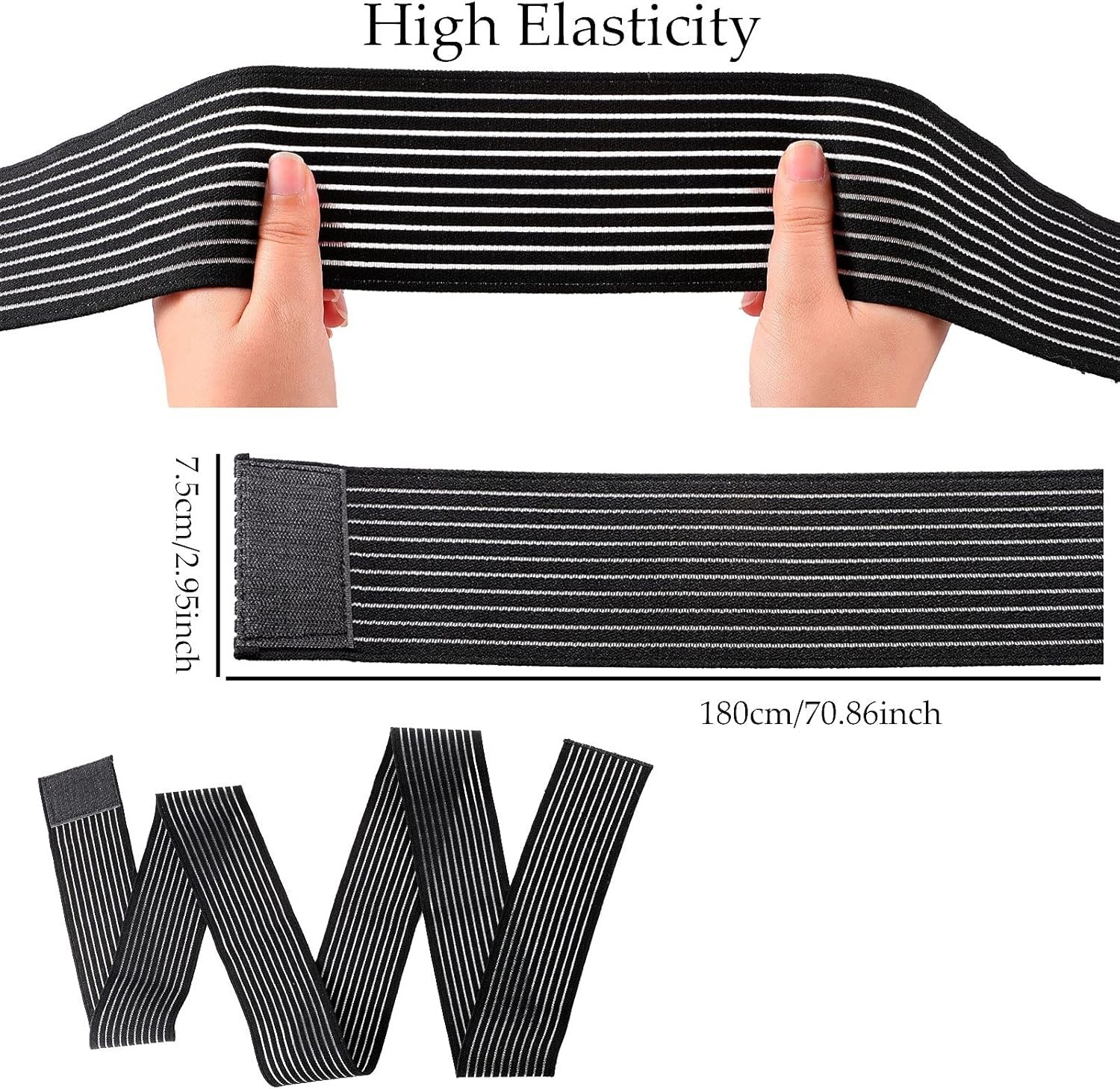 Compression Bandage Wraps for Leg, Elastic Calf Compression Sleeve Ankle Supp…