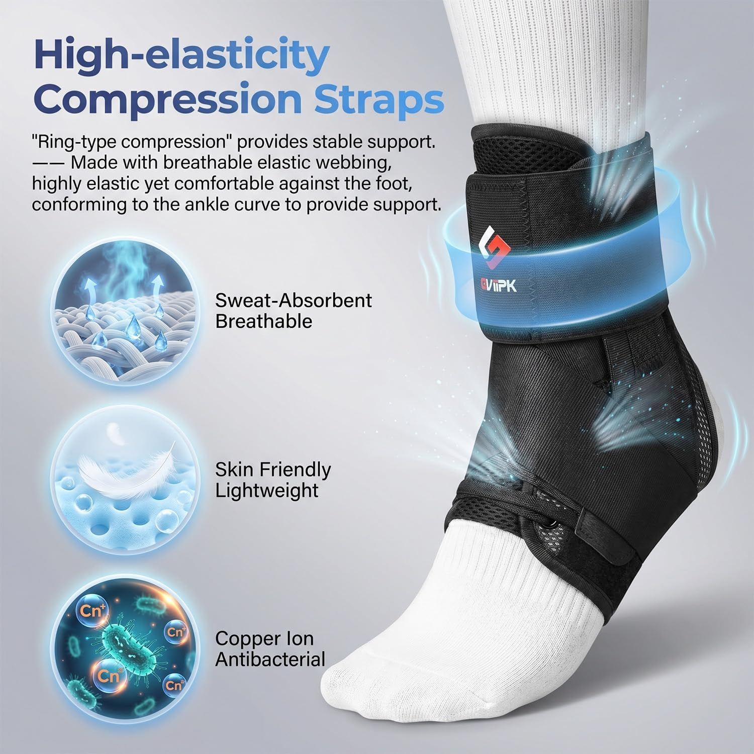 Ankle Brace for Sprained Ankle, Quick Lace up Ankle Brace Support Women Men, Foo