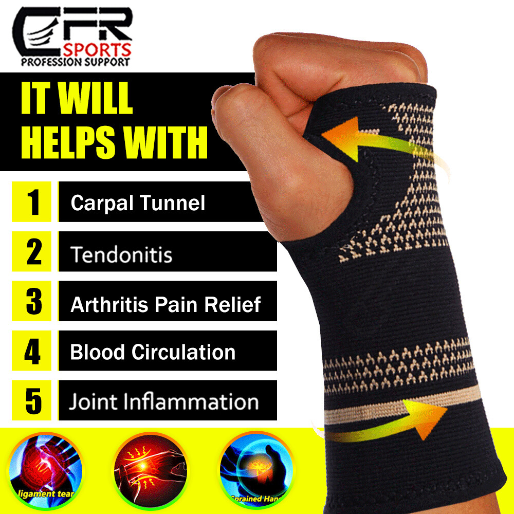 Wrist Support Hand Brace Compression Glove Sleeve Arthritis Carpal Tunnel Sports