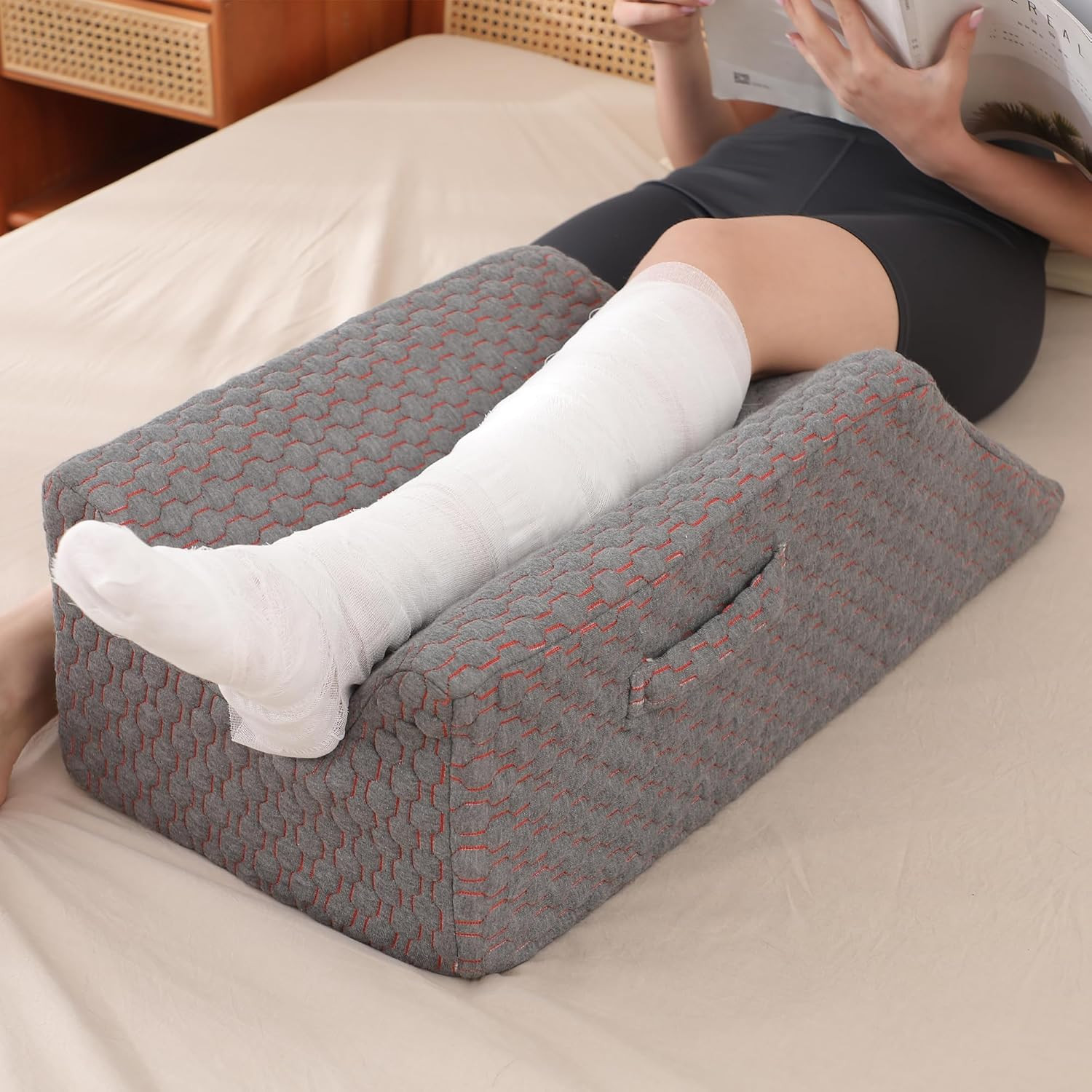 Memory Foam Ankle Knee Leg Elevation Pillow Post Surgery After Injury Less Pain