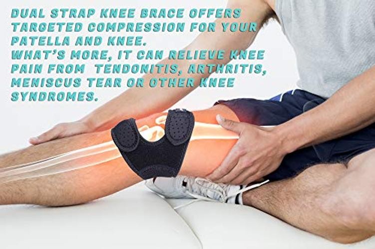 Compression Dual Patella Knee Brace for Pain Relief,Adjustable Knee XX-Large