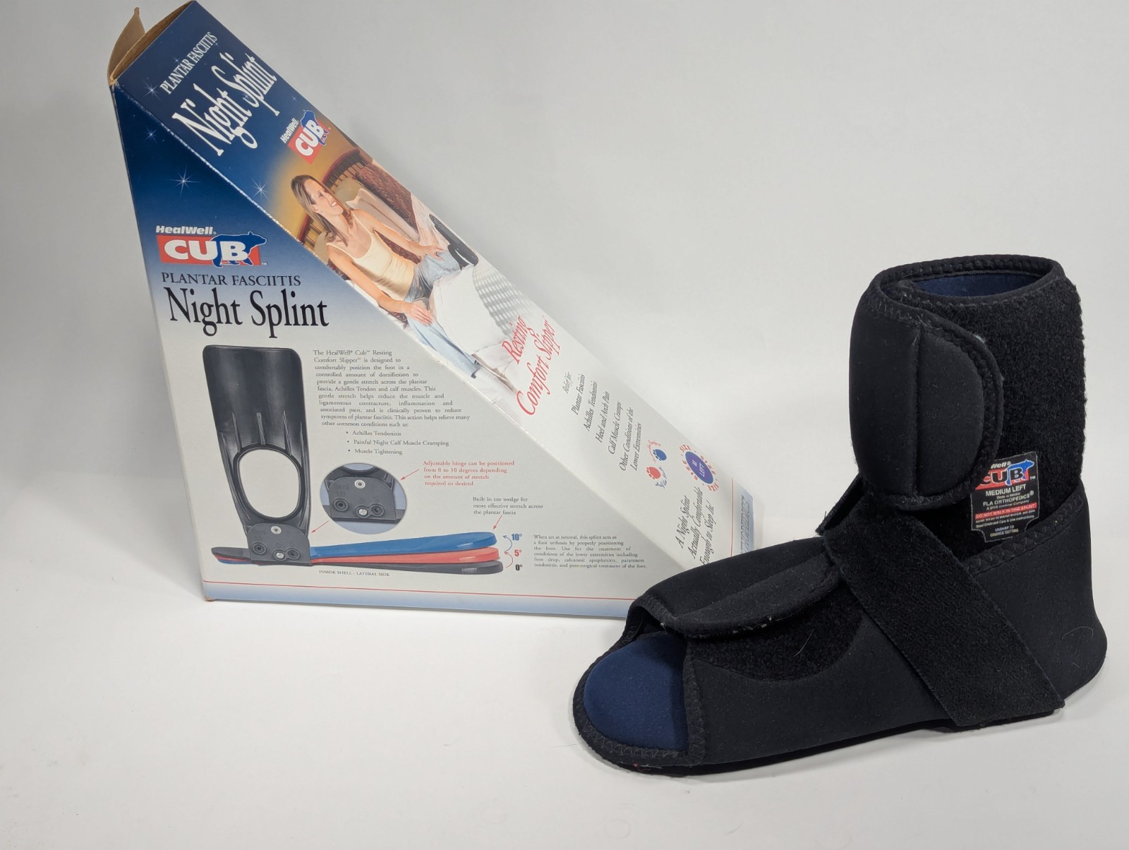 FLA Orthopedics HealWell CUB Night Splint for Plantar Fasciitis, Size M-LT L