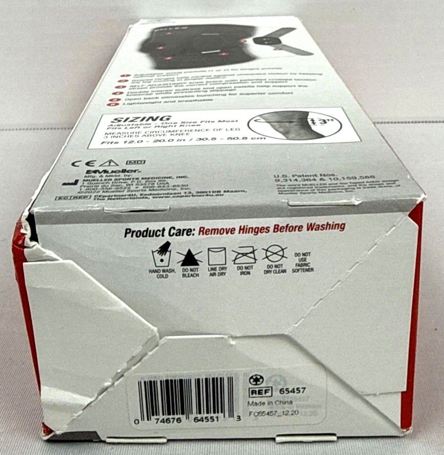 NEW Mueller Sports Medicine Self Adjust Hinged Knee Brace Max Support One Size