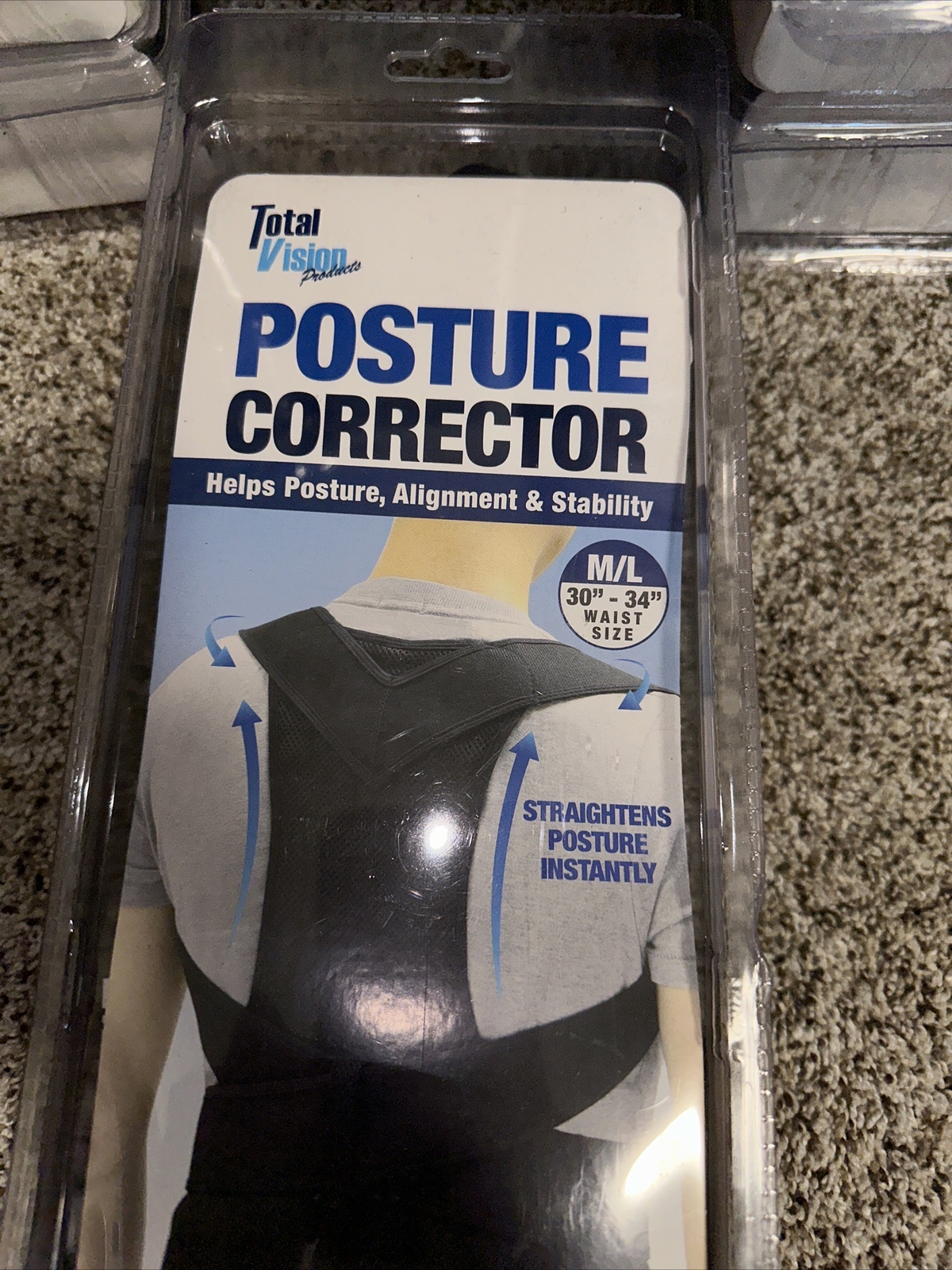 TOTAL VISION Back Brace Posture Corrector Waist Size 30-34” Belt Unisex M/L