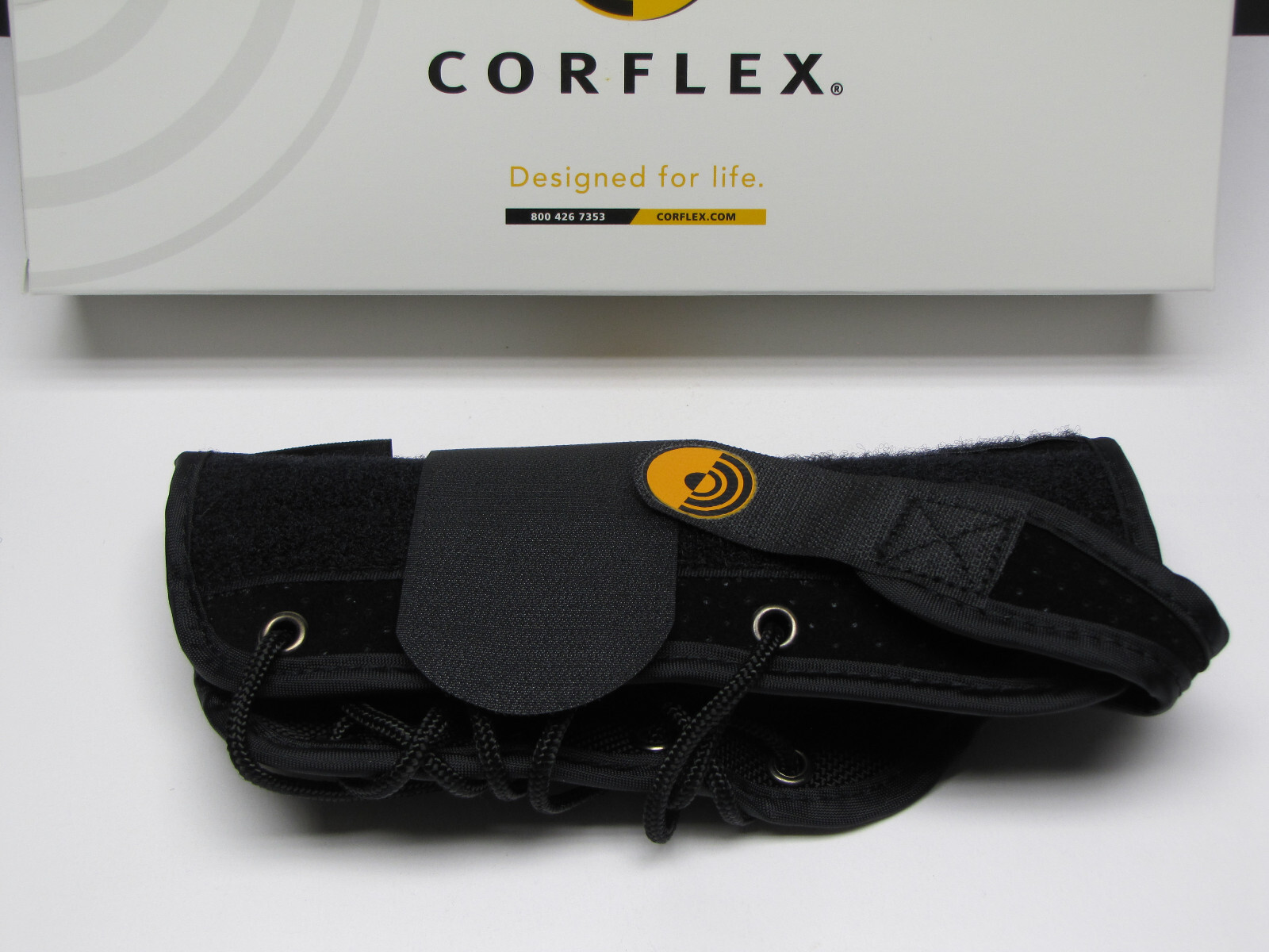 Corflex 8″ Suede Wrist Lacer Splint Brace Support w Thumb Wrap Left X-Small