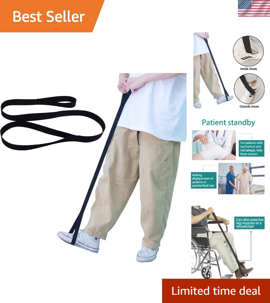 Durable 42 Inch Leg Lifter Strap – Essential Tool for Hip & Knee Recovery