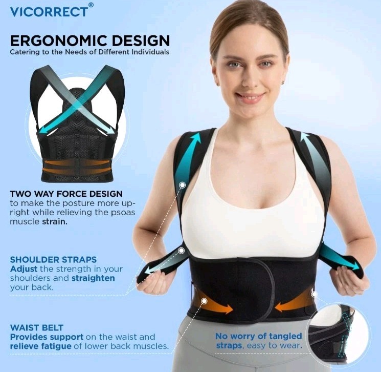 Vicorrect Posture Corrector Support Back Brace, Size Small
