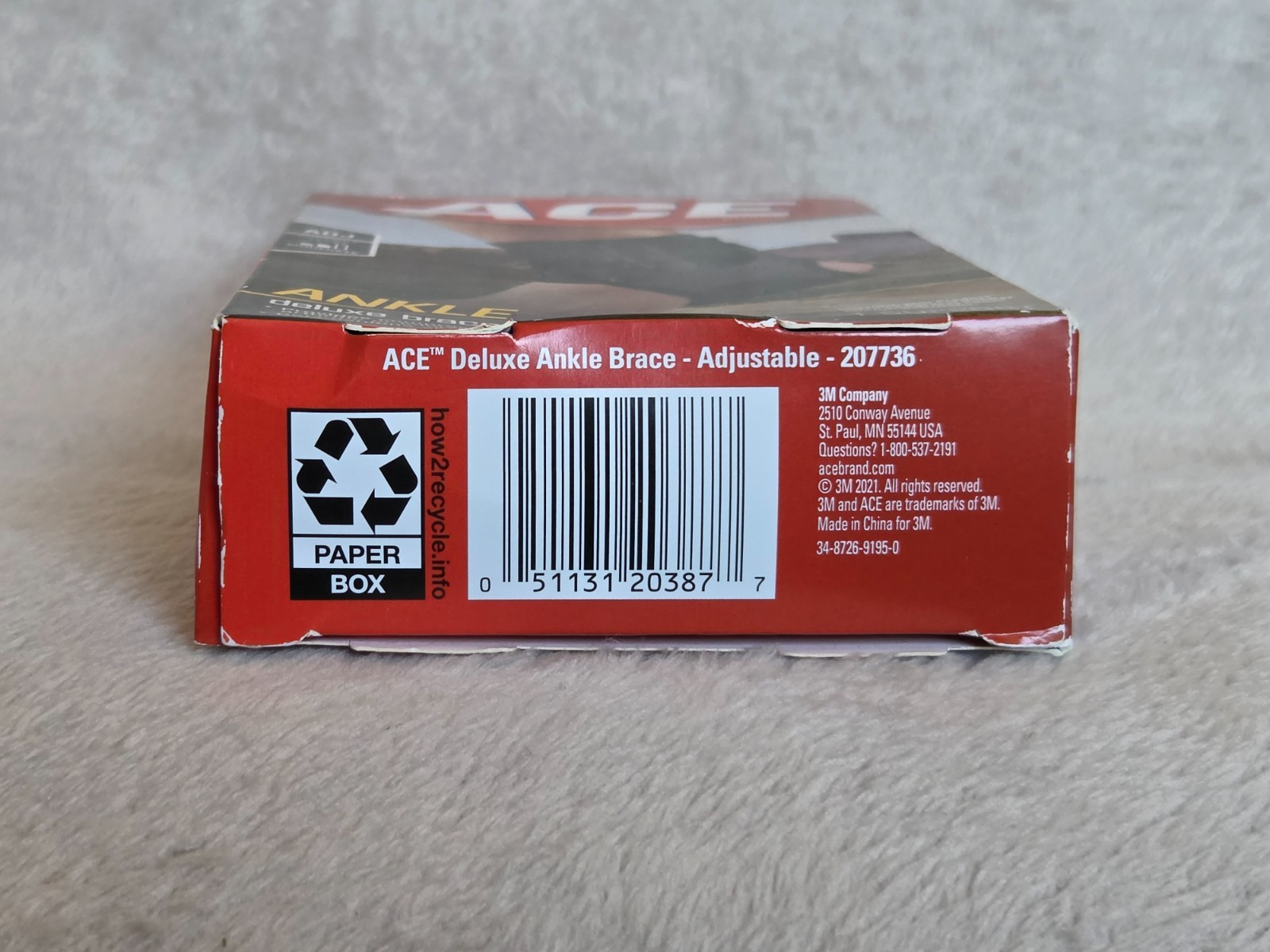 ACE Ankle Brace with Side Stabilizers Adjustable Black One Size Deluxe Support